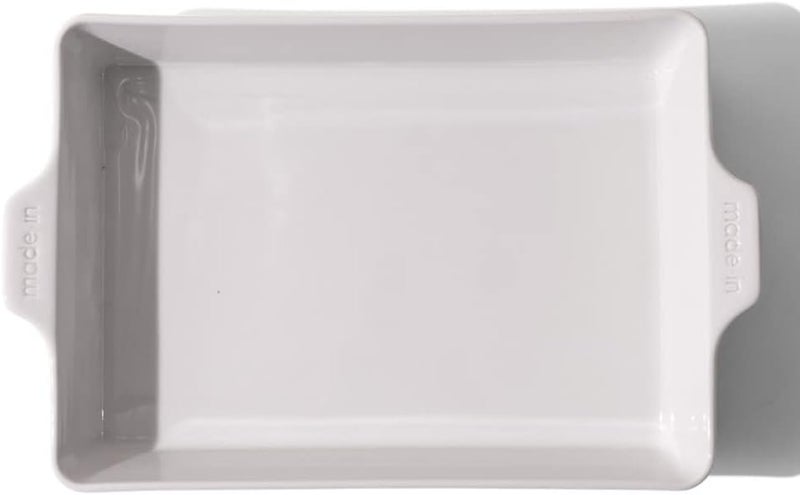 Madein Cookware - Rectangular Baking Dish - White - Hand Crafted Porcelain - Professional Bakeware - France - Image 1